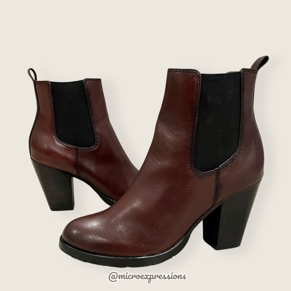 Frye Tate Chelsea Brown Genuine Leather Moto Gore Stretch Fall/Spring Ankle Boot - Picture 13 of 13